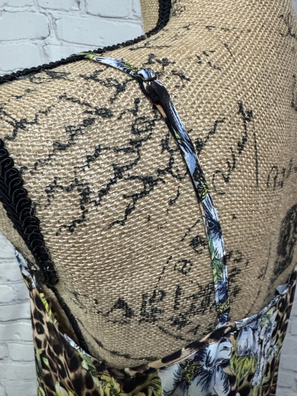 WHBM Like New Leopard Print Floral Slip Dress - Picture 8 of 9